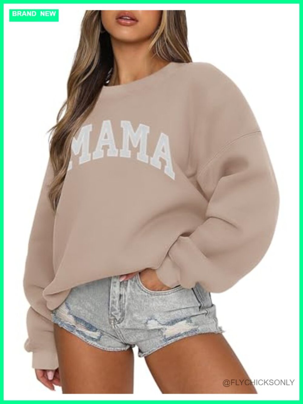 Oversized Crewneck Sweatshirt Cotton Polyester Fleece Pullover Women